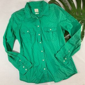 GAP Green Long Sleeve Button Up Shirt